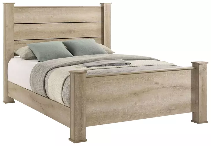 Oakglen Weathered Oak California King Panel Bed
