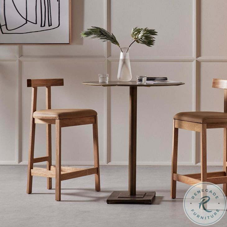 Tex Natural Leather Bar Stool