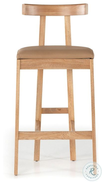 Tex Natural Leather Bar Stool