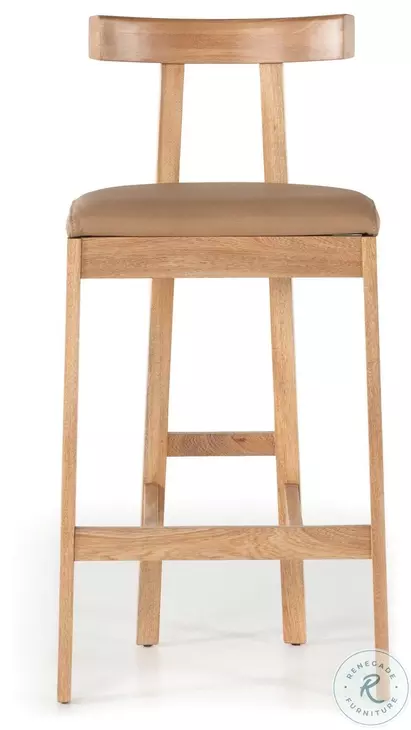 Tex Natural Leather Bar Stool