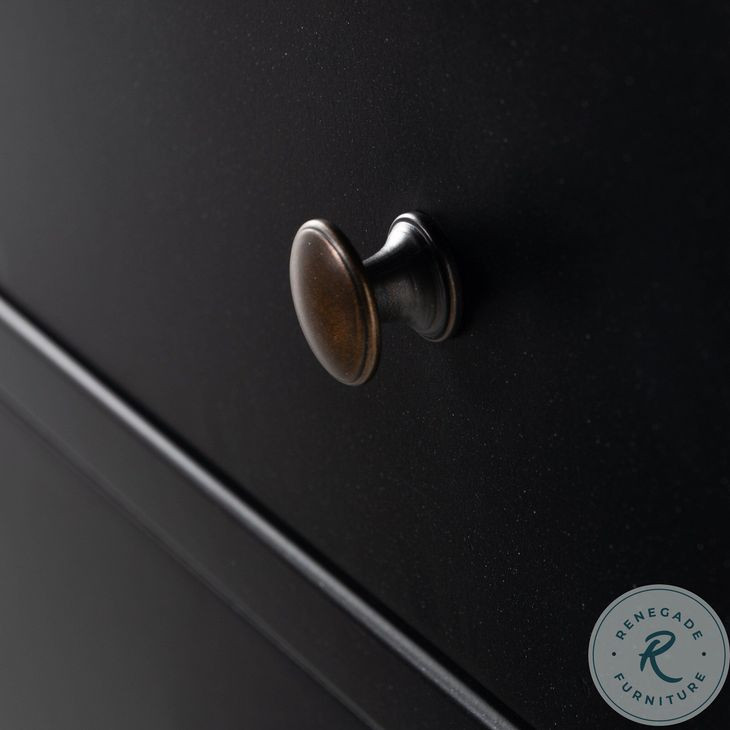 Belmont Black Large Storage 3 Drawer Nightstand