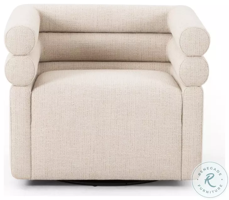 Evie Hampton Cream Performance Fabric Swivel Chair