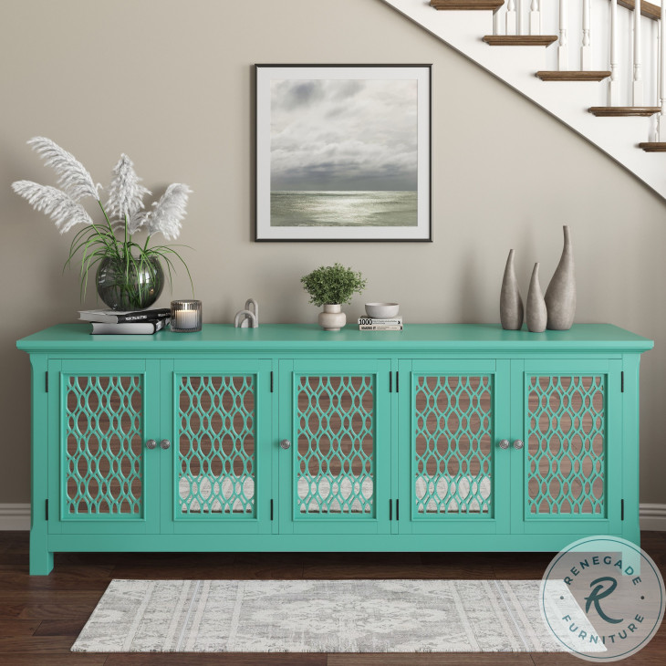 Isabella Aqua 86" Mirrored Accent From Jofran Coleman Furniture