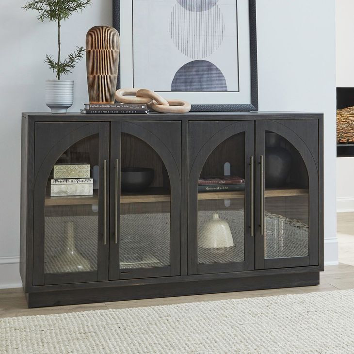 Archway Charcoal 4 Glass Door Accent Cabinet