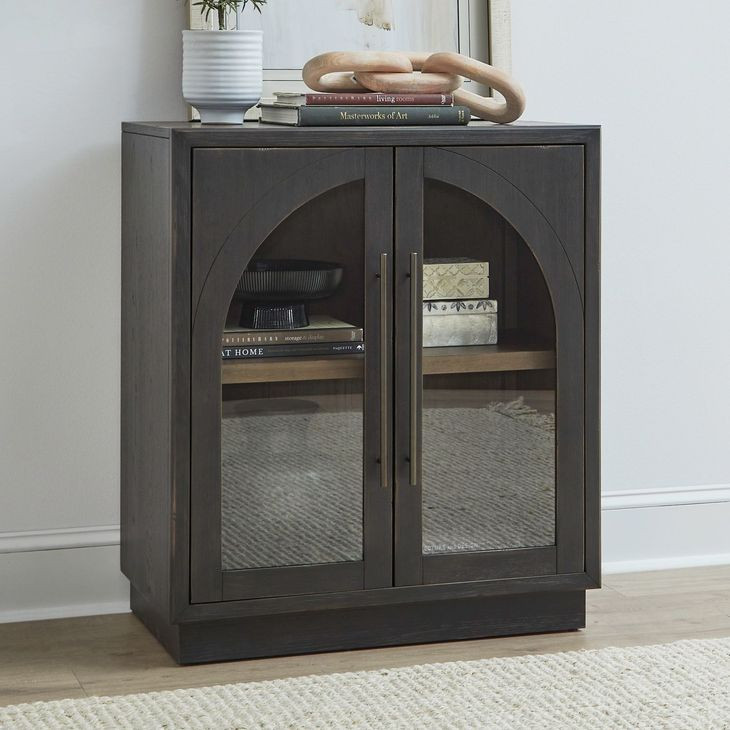Archway Charcoal 2 Glass Door Accent Cabinet