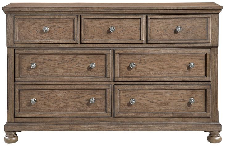 Bethel Wire Brushed Antique Brown 7 Drawer Dresser