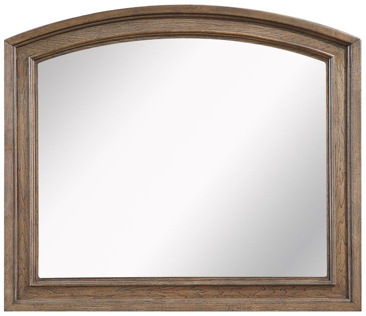 Bethel Wire Brushed Antique Brown Arched Dresser Mirror
