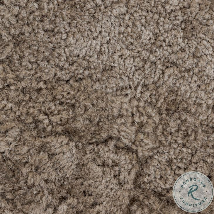 Glenmore Smoked Oak and Taupe Shearling Counter Height Stool