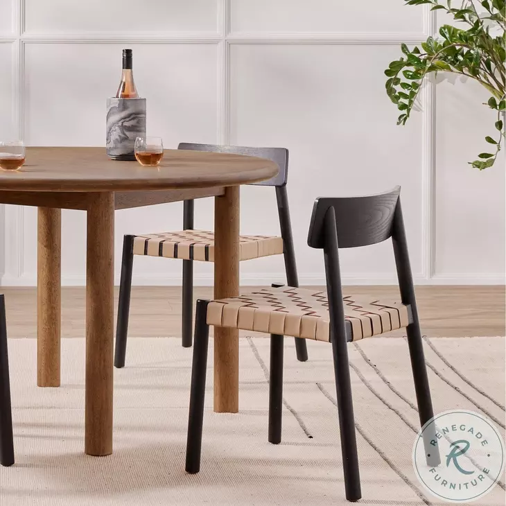 Heisler Almond Leather Blend Dining Chair Set of 2