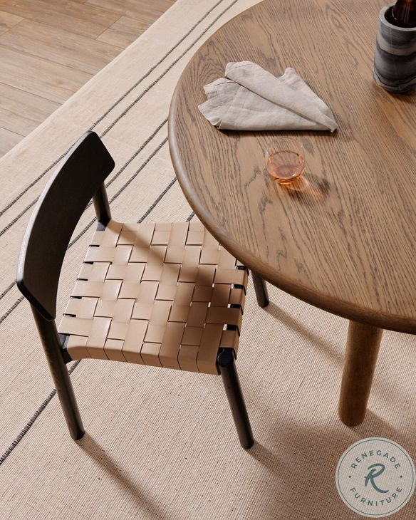 Heisler Almond Leather Blend Dining Chair Set of 2