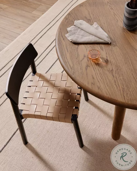 Heisler Almond Leather Blend Dining Chair Set of 2