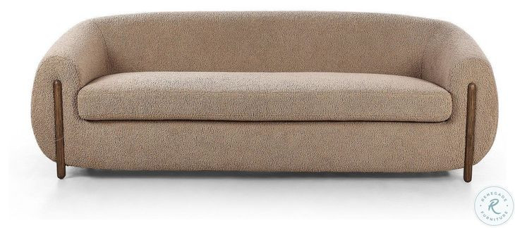 Lyla Sheepskin Camel 87" Upholstered Sofa