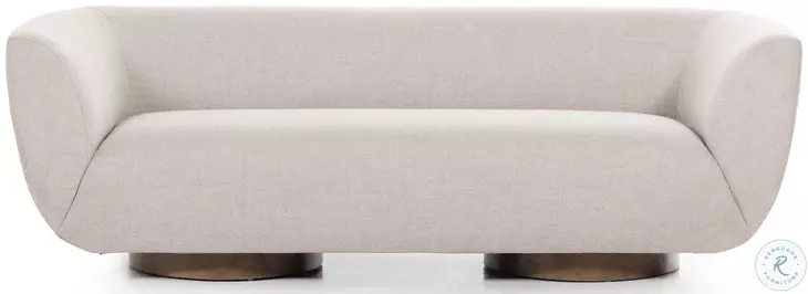 Sabine Gibson Taupe and Weathered Sepia 87" Performance Fabric Sofa