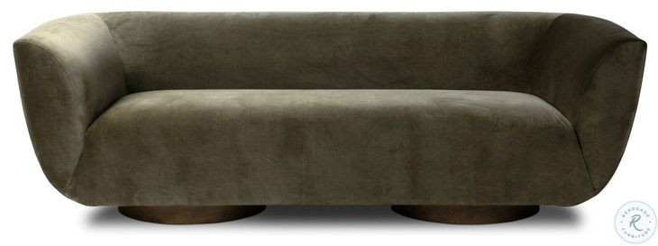 Sabine Surrey Olive 87" Upholstered Sofa