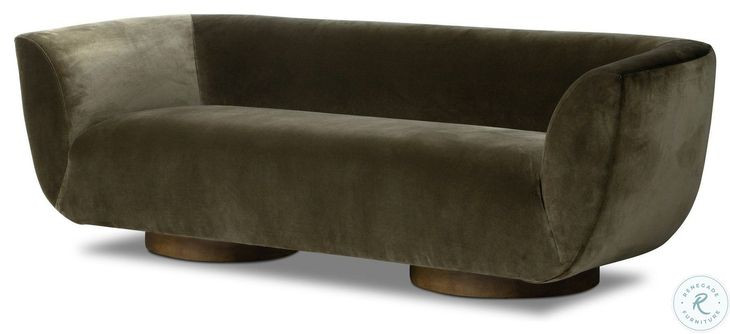 Sabine Surrey Olive 87" Upholstered Sofa