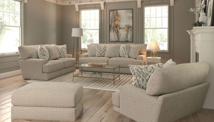 Brett Honey 93" Sofa with Cuddler Cushions