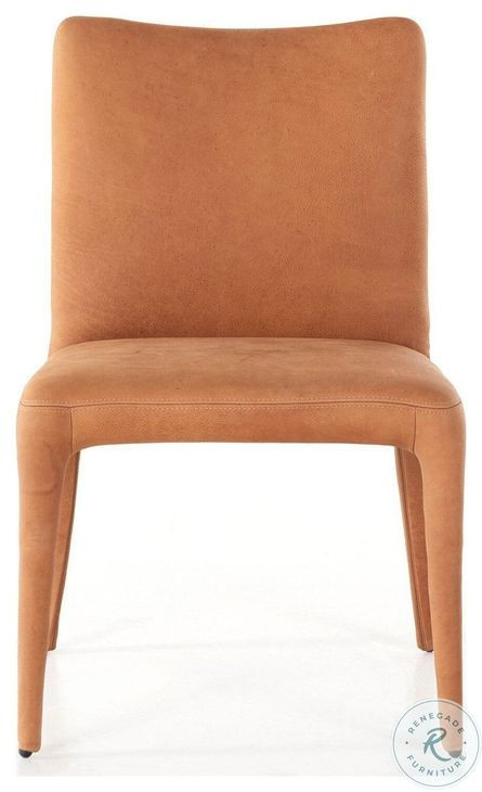 Monza Heritage Camel Leather Dining Chair Set of 2