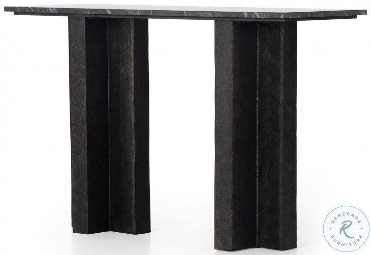 Terrell Black Marble Console Table from Four Hands | Coleman Furniture