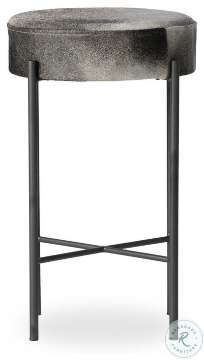 Nocona Black and White Speckled Hide Counter Height Stool