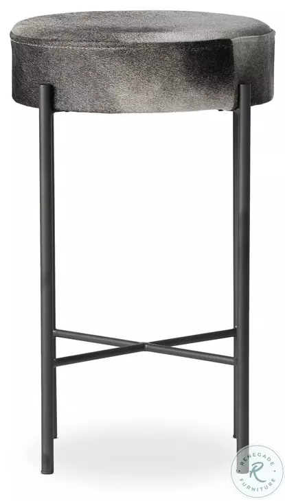 Nocona Black and White Speckled Hide Counter Height Stool