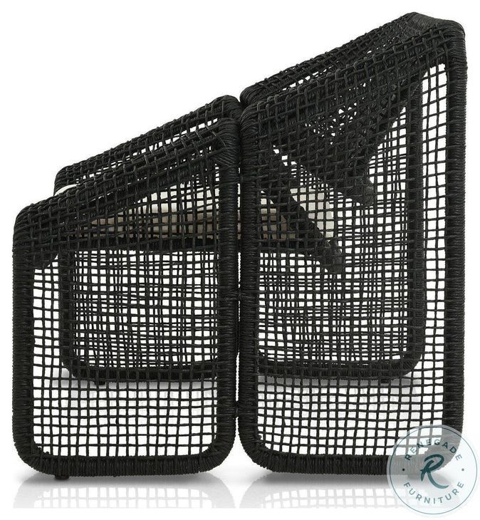 Selma Faux Black Hyacinth Outdoor Living Room Set