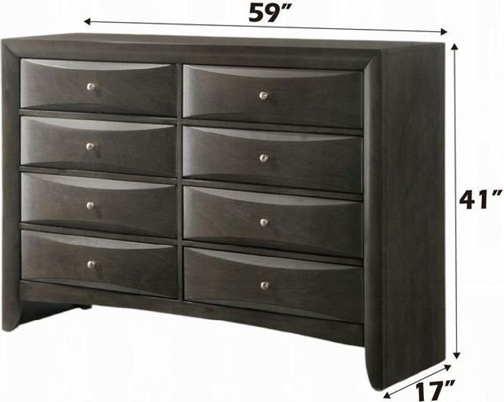 Ireland Gray Oak 8 Drawer Dresser