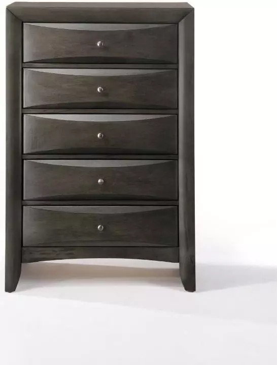 Ireland Gray Oak 5 Drawer Chest