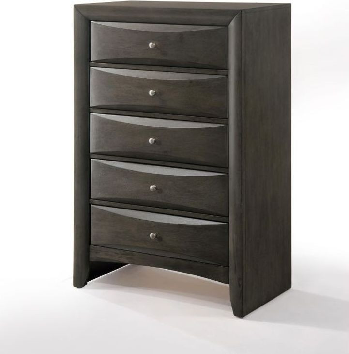 Ireland Gray Oak 5 Drawer Chest