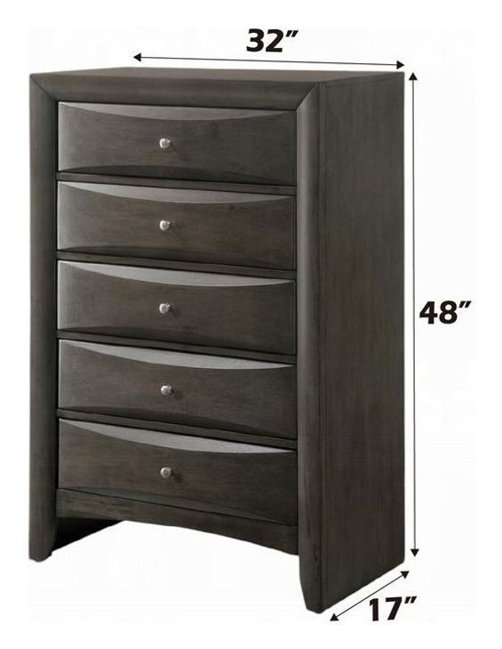 Ireland Gray Oak 5 Drawer Chest