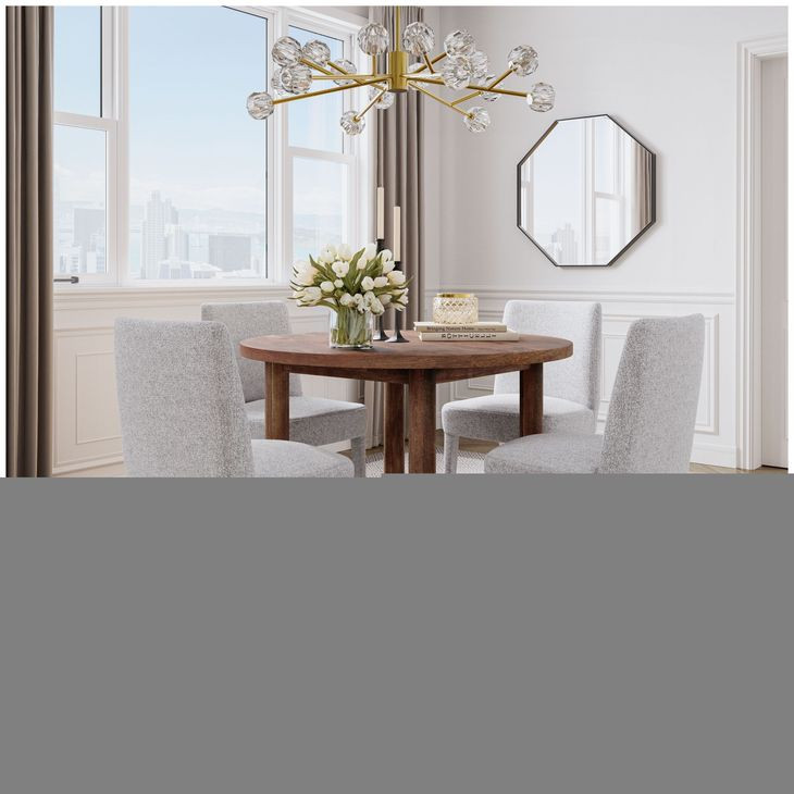 Bodhi Platinum Upholstered 5 Piece Dining Set