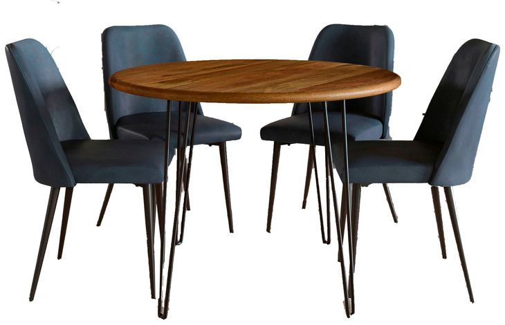 Brennan Blueberry Upholstered 5 Piece Dining Set