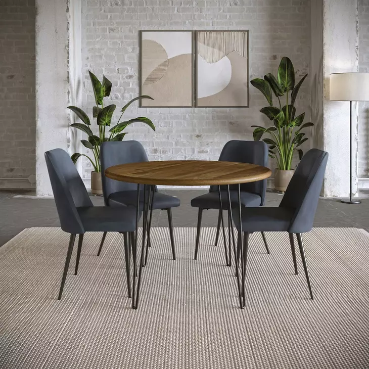 Brennan Blueberry Upholstered 5 Piece Dining Set