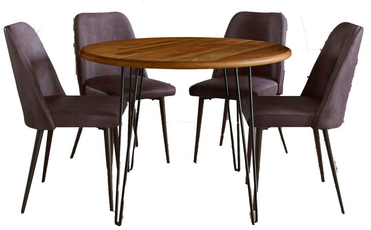 Brennan Dark Brown Upholstered 5 Piece Dining Set