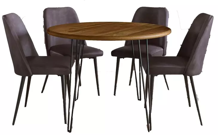 Brennan Dark Brown Upholstered 5 Piece Dining Set