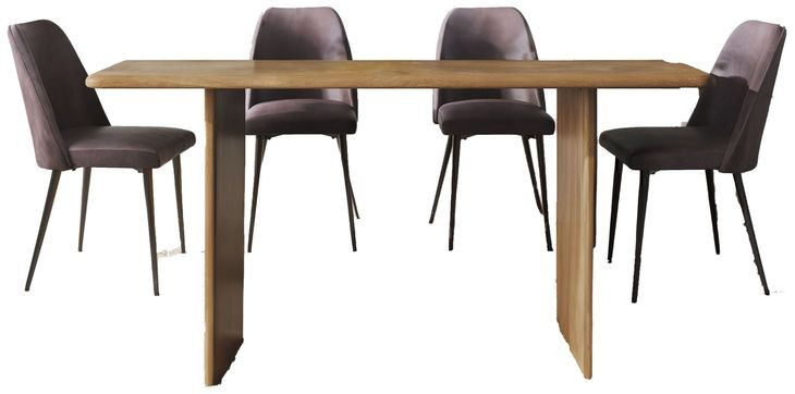 Burke Dark Brown Upholstered 5 Piece Dining Set