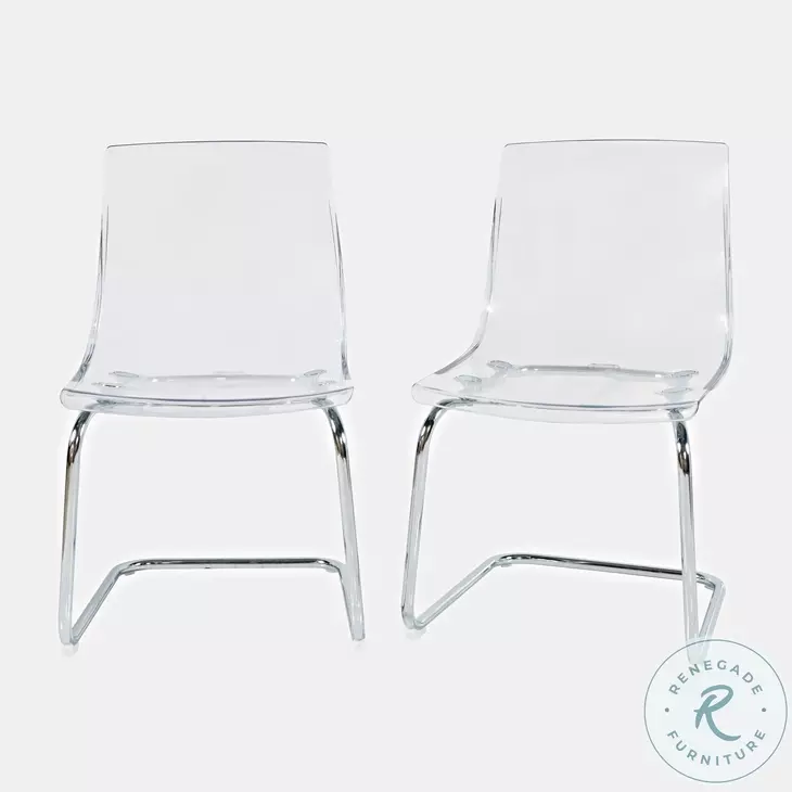 Urban Archive Transparent Clarity Performance Fabric Dining Chair Set Of 2