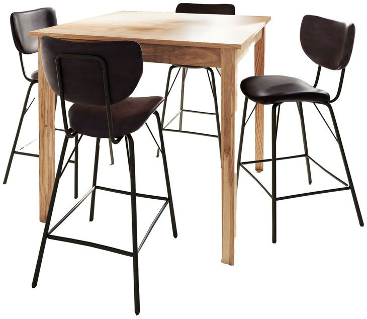 Colby Dark Brown Upholstered 5 Piece Counter Height Dining Set