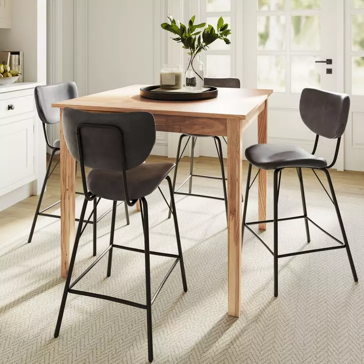 Colby Gray Upholstered 5 Piece Counter Height Dining Set