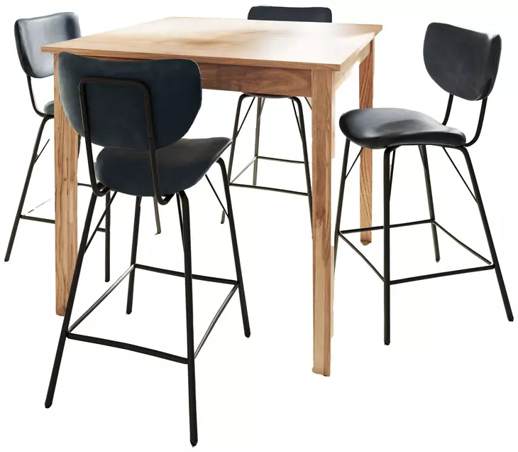 Colby Slate Blue Upholstered 5 Piece Counter Height Dining Set