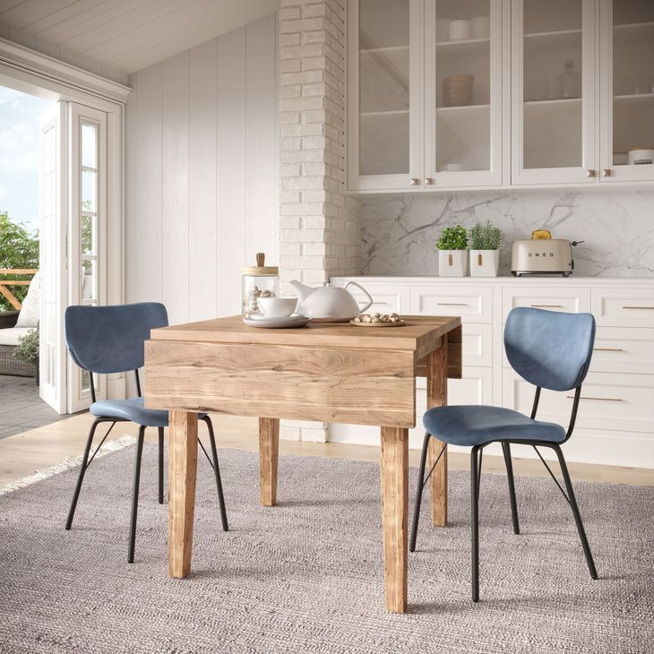 Colby Slate Blue Extendable 3 Piece Dining Set