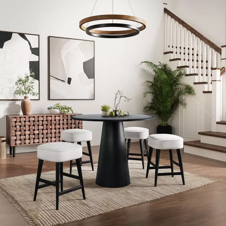 Nash Black 45" Round Counter Height Dining Table