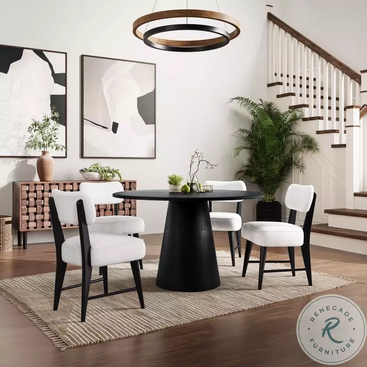 Wes Black Upholstery Dining Chair Set Of 2