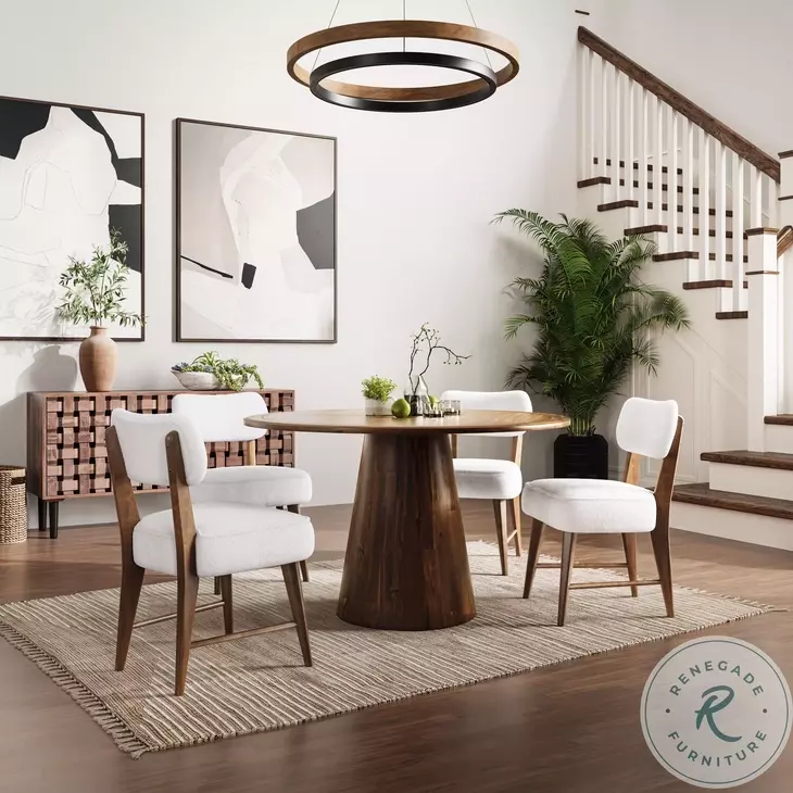 Wes Walnut Upholstery Dining Chair Set Of 2