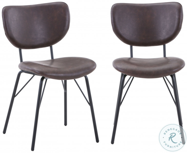 Owen Dark Brown Upholstered Dining Chair Set of 2 From Jofran Coleman