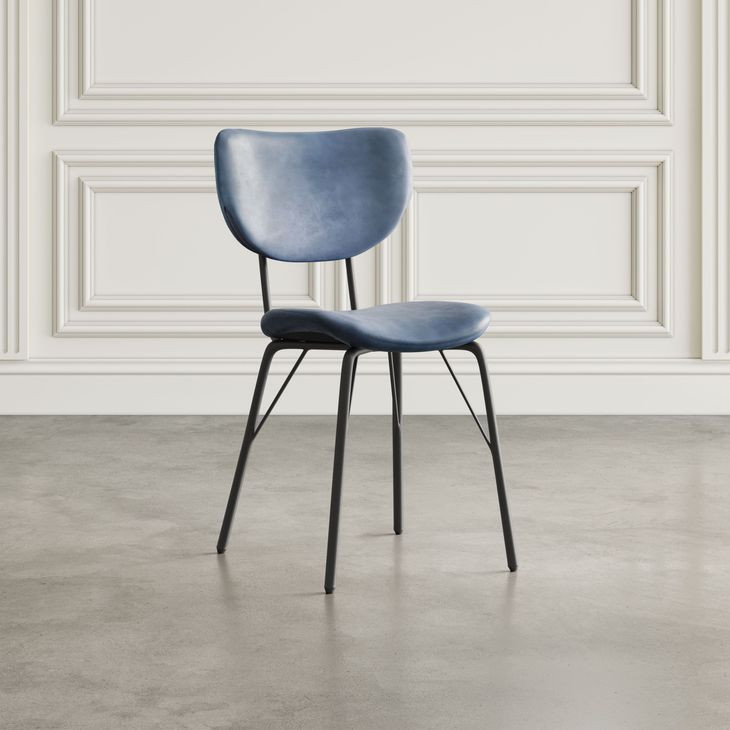 Nature's Edge Chestnut and Slate Blue Upholstered 7 Piece Dining Set