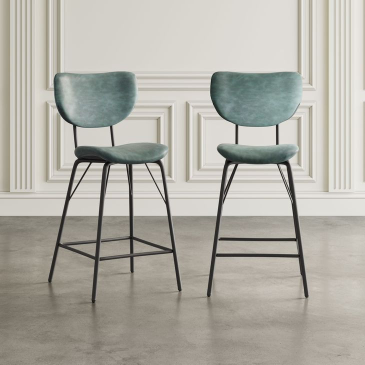 Nature's Edge Natural and Jade Upholstered 5 Piece Counter Height Dining Set