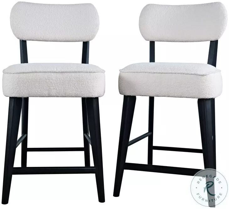 Wes Black Upholstery Counter Height Stool Set Of 2