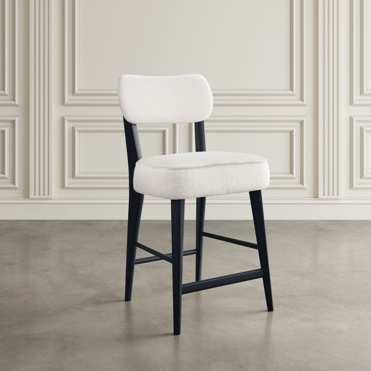 Nash Black and White Upholstered 5 Piece Counter Height Dining Set