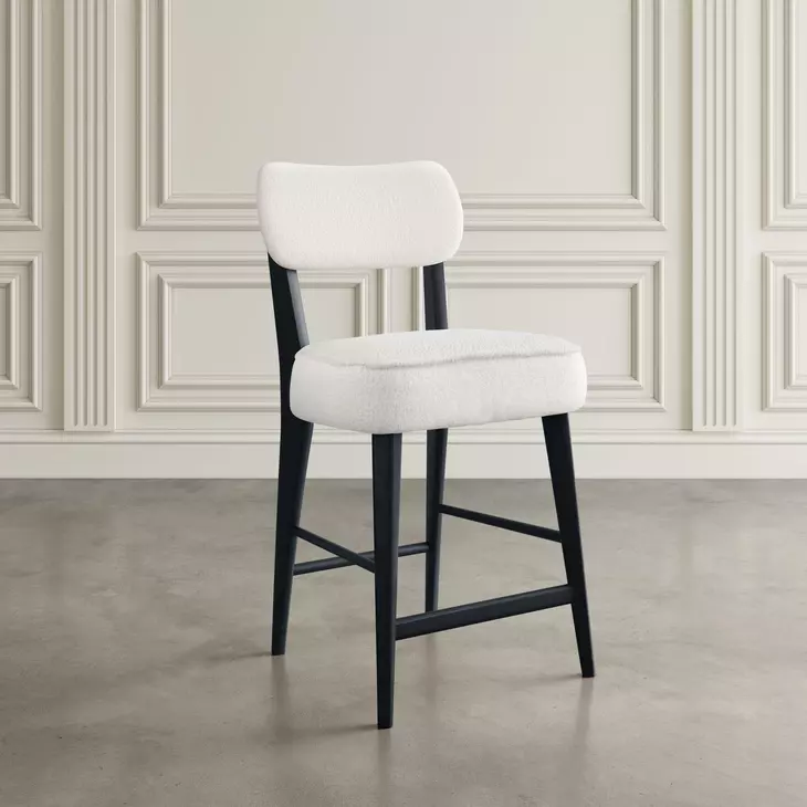 Nash Black and White Upholstered 5 Piece Counter Height Dining Set