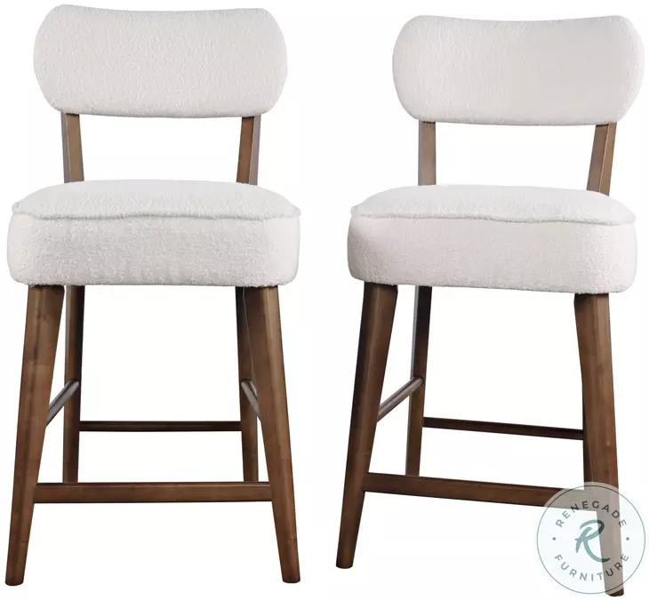 Wes Walnut Upholstery Counter Height Stool Set Of 2